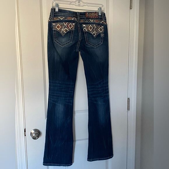 Miss Me Colorful Bling Relaxed Boot Cut Jeans - Picture 3 of 8